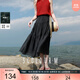 三彩2025夏季新款松緊高腰半身裙復古波點(diǎn)A字裙萊賽爾長(cháng)裙度假M