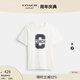 蔻馳（COACH）新款奧萊男士夏季VARSITY圖案印花經(jīng)典舒適短袖T恤 復(fù)古象牙白色 L