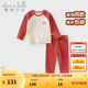 戴維貝拉（DAVE＆BELLA）兒童內(nèi)衣套裝女寶寶家居服秋冬新年小童睡衣保暖男童秋衣秋褲 紅色【現(xiàn)貨】 100 cm（建議身高90-100cm）