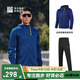 必邁（bmai）男女防風(fēng)保暖連帽夾克跑步抓絨長(cháng)褲運動(dòng)戶(hù)外兩件套 龍膽藍（衣）+黑（褲）兩件套 男 2XL