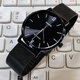 卡西歐（CASIO）手表日韓簡約風(fēng)時尚休閑防水非機械男表簡約羅馬刻度全黑鋼帶腕表 全黑鋼帶男士手表 40mm