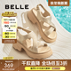 百麗（Belle）滿(mǎn)天星閃耀水鉆休閑涼鞋女厚底增高涼鞋B2666BL5 杏色 36 (230mm)