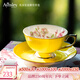 AYNSLEY英國(guó)安斯麗色釉紅玫瑰系列咖啡杯碟下午茶具骨瓷描金高顏值伴手禮 鵝黃色 紅玫瑰系列