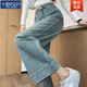 莫代爾復古直筒牛仔褲女2026春季新款韓版高腰寬松顯瘦百搭窄版闊腿褲 淺藍色 M 建議95-108斤