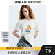 UR秋季新款女裝不規則設計感創(chuàng  )意印花短袖T恤UWL440210 本白 L