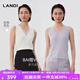 藍地（LANDI）[萬(wàn)能顯瘦內搭]LANDI肌理感網(wǎng)紗拼接V領(lǐng)針織背心女吊帶2025夏新品 白色 M