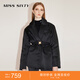MISS SIXTY【90%鴨絨】羽絨服女西裝領(lǐng)配腰帶加厚保暖鴨絨外套 黑色 S