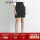 PORTS寶姿  新品商場同款女裝條紋高腰半身裙通勤顯瘦SN8S007HFD014 黑色 M (6)