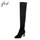 FED過(guò)膝長(cháng)靴女秋冬新款尖頭細跟不累腳舒適百搭瘦瘦靴長(cháng)靴117-536