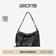 GROTTO個(gè)樂(lè )25年新款SoftCollar保齡球包單肩包小號中號通勤斜挎包 經(jīng)典黑M 亮銀