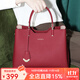 古緹蒂亞頭層牛皮女士手提包2025新款中年紅色婚包媽媽包結婚喜婆婆婚宴包 寶石紅禮盒裝