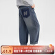 左西童裝男童褲子秋款兒童牛仔褲復(fù)古休閑2025新款男孩秋季長(zhǎng)褲 牛仔色 130 建議身高130cm左右