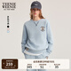 Teenie Weenie小熊女裝衛(wèi)衣2025冬秋新款保暖舒適加絨基礎(chǔ)圓領(lǐng)上衣 淺藍(lán)色 M