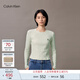 Calvin KleinJeans25秋季新款女士簡約字母ck辣妹正肩羅紋打底長袖T恤47D260G