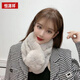 恒源祥圍巾女百搭瀨兔毛2025秋冬季保暖真獺兔毛圍脖純色兒童通用加厚 單球淺灰色[真獺兔毛]