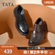 他她（TATA）商務正裝皮鞋男士軟底真皮高幫工裝鞋2024秋新款MFD01CM4 黑色 39