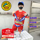 G.DUCKKIDS童裝蜘蛛俠衣服男童夏裝套裝兒童夏季25新款卡通短袖T恤運動(dòng)裝男 紅色 110 尺碼4~5歲【100-110cm】