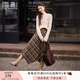 香影美拉德咖色格紋半身裙女2025秋裝新款獨(dú)特別致不規(guī)則高腰裙子 咖色 S 155/60A/85-95斤