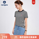 Navigare意大利小帆船短袖條紋T恤衫女25夏季新品圓領(lǐng)百搭體恤衫時(shí)尚上衣 黑白條紋 M