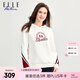 ELLE ACTIVE學(xué)院風(fēng)連帽衛(wèi)衣女秋季時(shí)尚撞色字母活力減齡運(yùn)動(dòng)休閑衛(wèi)衣運(yùn)動(dòng)服 上衣-白色 S