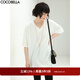 COCOBELLA寬松BF風(fēng)坑條V領(lǐng)半袖上衣中長(cháng)款OP長(cháng)T恤NTS10 白色 M