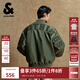 杰克·瓊斯（JACK&JONES）25年男裝秋冬潮酷飛行員夾克男短款棉服寬松棒球服棉衣外套男士 E03草綠 M 175