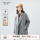 秋水伊人氣質(zhì)中長(cháng)款雙面毛呢外套冬新款女100%綿羊毛寬松大衣 中灰 M