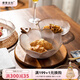摩登主婦玻璃水果盤客廳家用點(diǎn)心盤高顏值歐式透明甜品碗沙拉盤 描金花語碗三件套