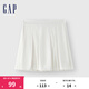Gap女裝夏季純色珠地百褶迷你裙運動(dòng)學(xué)院百搭短裙465057白色155/58A(XS) 亞洲尺碼