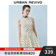 UR2025秋季新款女裝法式波點(diǎn)蝴蝶結(jié)裝飾無袖連衣裙UWG750189 米白印花 S