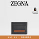 ZEGNA杰尼亞包袋黑色鹿皮名片夾 黑色 ONE SIZE
