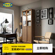 宜家（IKEA）BILLY畢利玻璃門書柜帶門落地收納客廳置物柜儲(chǔ)物柜書架 2門褐色80x30x202cm