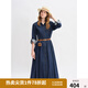 獨束大碼女裝牛仔連衣裙2025新款秋季流行的漂亮裙子氣質(zhì)花苞長(cháng)裙 牛仔藍 2XL （尺碼：4）