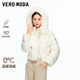 VEROMODA羽絨服季新款90白鴨絨狐貍毛短款面包服325423009 本白色 S