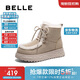 百麗時(shí)尚休閑雪地靴女商場(chǎng)保暖御寒短靴D2D1DDD4 米灰色 39