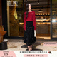 香影復(fù)古黑色絲絨半身裙女2025秋季新款氣質(zhì)燙鉆裙子顯瘦高腰長裙 黑色 L