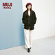 無(wú)印良品（MUJI）女式 羊毛混 夾克大衣 毛呢外套女款秋冬季西服西裝 女裝BD0Z5A4A 黑色 M (160/84A)