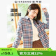 佐丹奴知識分子風(fēng)襯衫女24秋磨毛法蘭絨純棉長袖休閑襯衣05342863 藍灰色 藍粉格子色 S