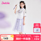 笛莎（DEESHA）童裝女童國風套裝連衣裙2025夏季新款兒童女孩裙子套裝漢服裙 夢幻紫 150