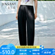 金三塔重磅真絲睡褲女100%桑蠶絲可外穿涼感休閑束腳哈倫褲真絲長褲 黑色 XL
