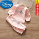 迪士尼（Disney）2025新款小童春秋款衛衣兩件套女童洋氣運動(dòng)衣服裝女寶寶春裝套裝 粉色 100
