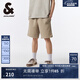 杰克·瓊斯（JACK&JONES）25年男裝短褲男士夏季運動(dòng)休閑五分褲中褲寬松沙灘褲大褲衩外穿 E11卡其色 M (175)