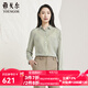 雅戈爾（YOUNGOR）長(cháng)袖襯衫女條紋雪紡襯衫化纖面料垂性好手感舒適商場(chǎng)同款 綠色條紋 37
