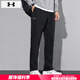 安德瑪（UNDERARMOUR）男褲長褲 2025夏季新款運(yùn)動褲健身訓(xùn)練褲寬松輕便黑色直筒褲子男 梭織快干/拉鏈褲腳/曬圖退10 2XL 建議170-190斤