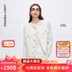 朗姿法式重工小香風(fēng)外套女粗花呢羊毛釘鉆毛邊2025年冬季新款 白色 M
