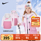 NIKE 耐克童裝女童中長款保暖棉服24冬季新款大口袋兒童連帽外套 櫻花粉 155 /72 【建議身高152-158cm】