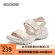 斯凱奇（Skechers）女鞋厚底漏趾涼鞋百搭外穿沙灘鞋 自然色/NAT 37