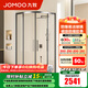 九牧（JOMOO） 【定制】極簡槍灰浴室玻璃隔斷干濕分離不銹鋼移門弧形淋浴房86S 【槍灰光?！?000*1000*2000mm