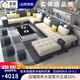 奢檀沙發(fā)簡(jiǎn)約現(xiàn)代客廳大戶型科技布藝沙發(fā)組合科技布拆洗沙發(fā)U形沙發(fā) 七件套（送四個(gè)凳子） （普通棉麻布）常規(guī)海棉版 1m