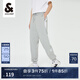 杰克·瓊斯（JACK&JONES）男裝男士夏季百搭街頭簡(jiǎn)約條紋拼接束腳休閑褲 22231D005 淺灰色 XL
